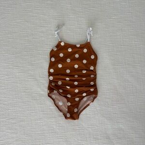 Zara Brown and White Polka Dot Kids Bikini